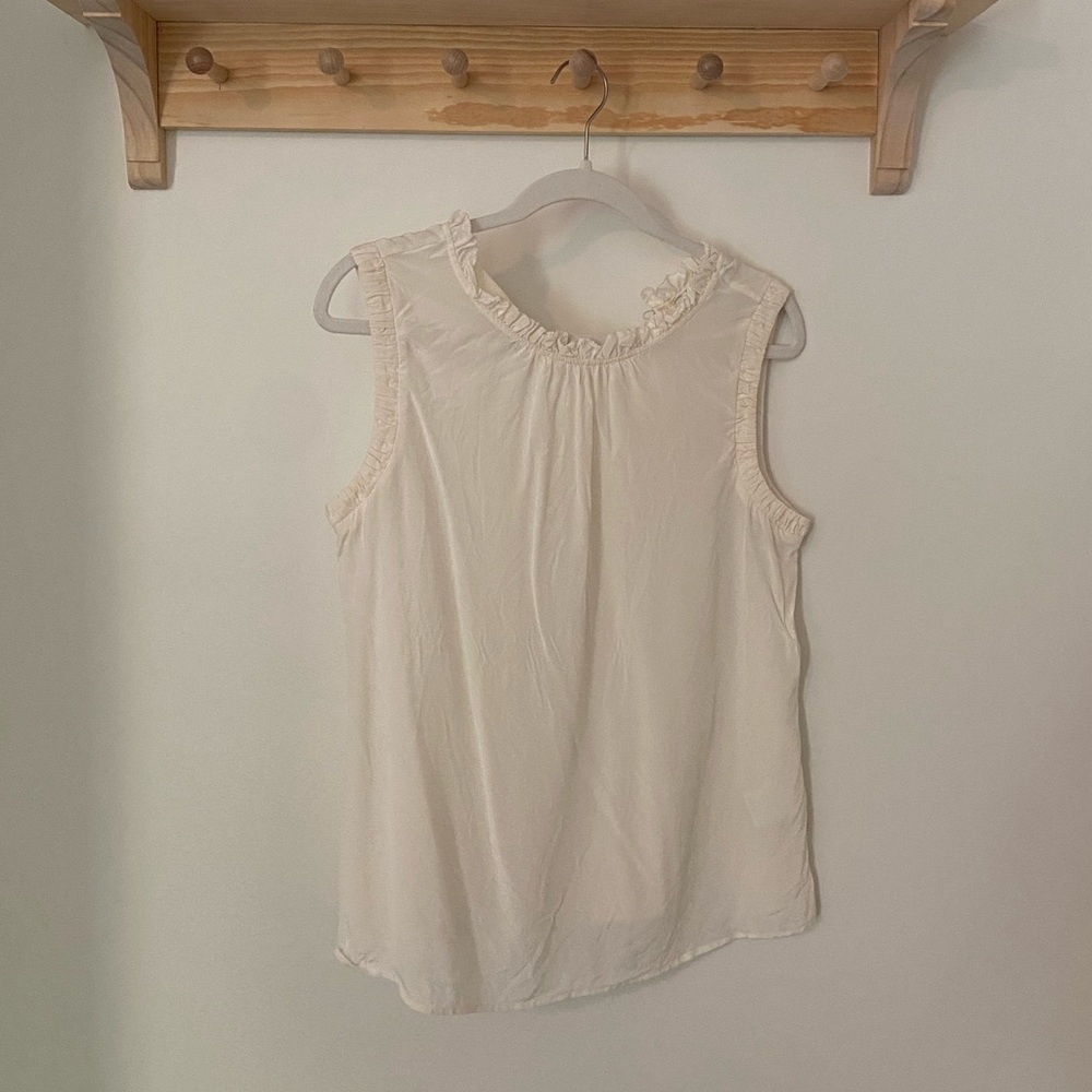Boden Silk Ruffled Shell